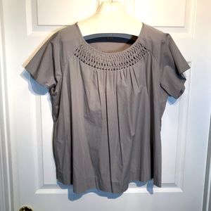 Covington Short Sleeve Woven Detail Top